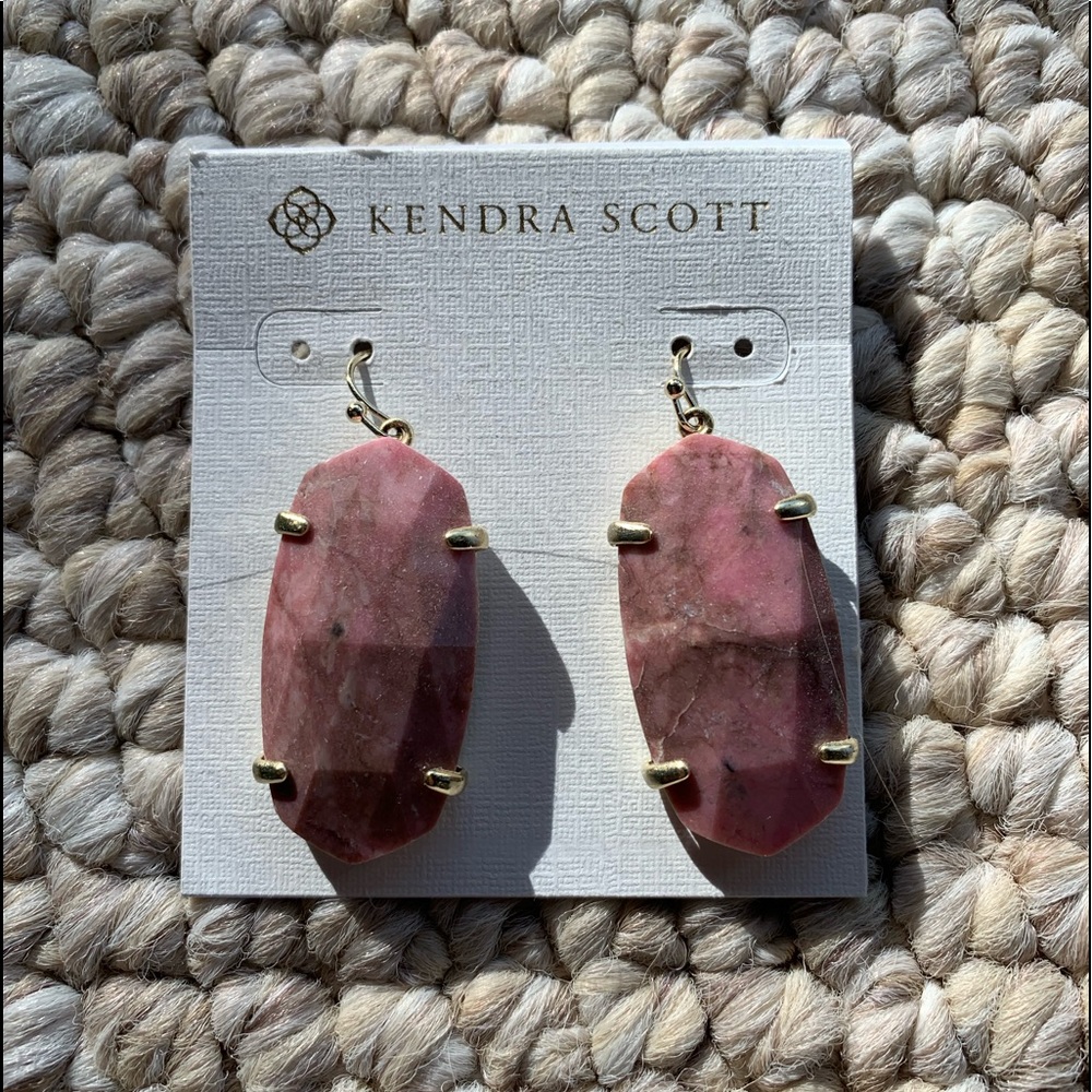 Kendra Scott pink rhodonite earrings